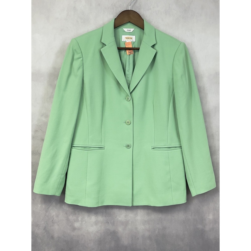 Talbots Petites‎ Blazer Womens 8P Green Wool Blend Professional Preppy Academia